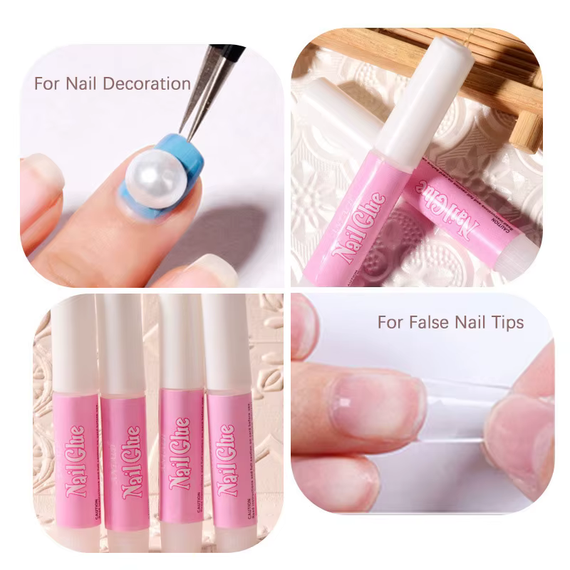 Ensemble de colle à ongles Super forte pour faux ongles, en acrylique, à pression, décoration artist