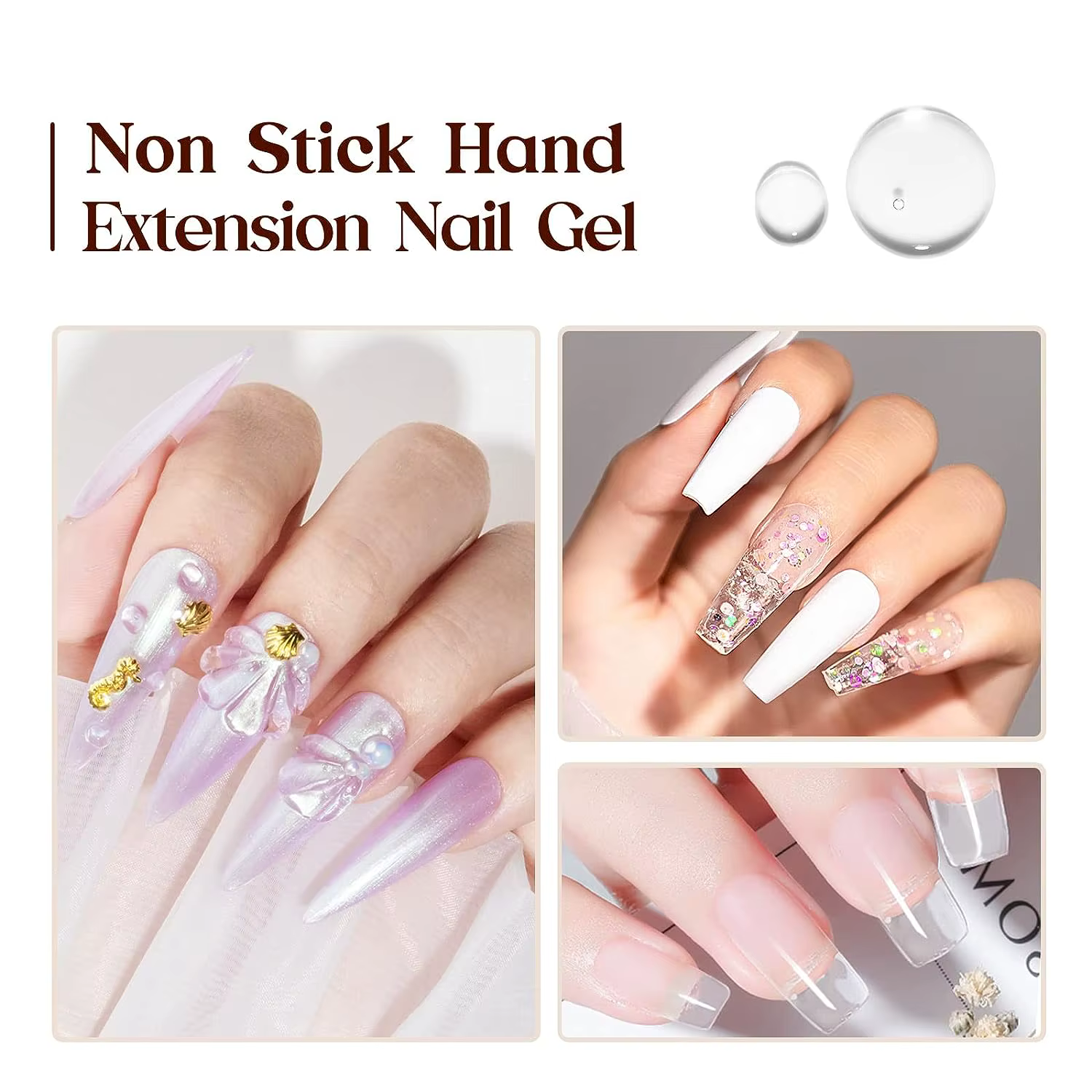 Gel constructeur solide rose/clair/blanc pour ongles Gel dur Extension constructeur Gel pour ongles,