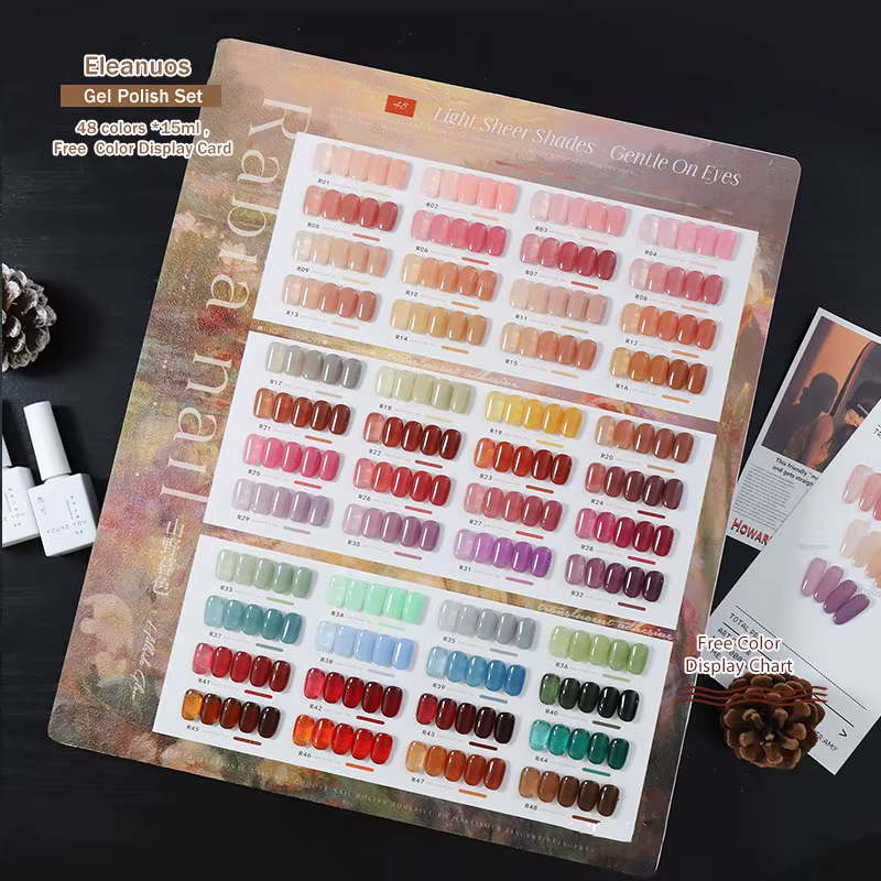 Eleanuos 48 pièces 15ml gelée Gel vernis Kit TPO gratuit Milk Shake glace thé Transparent Gel vernis