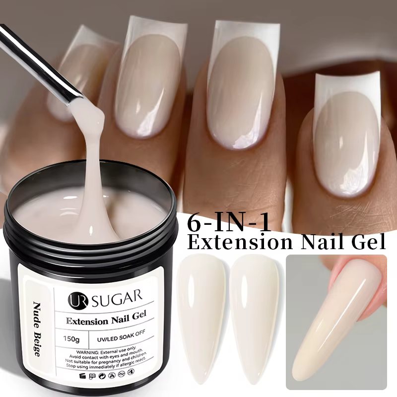 UR SUGAR 150g Gel Acrylique Liquide Nude Beige pour Construction Rapide des Ongles, Extension des Po