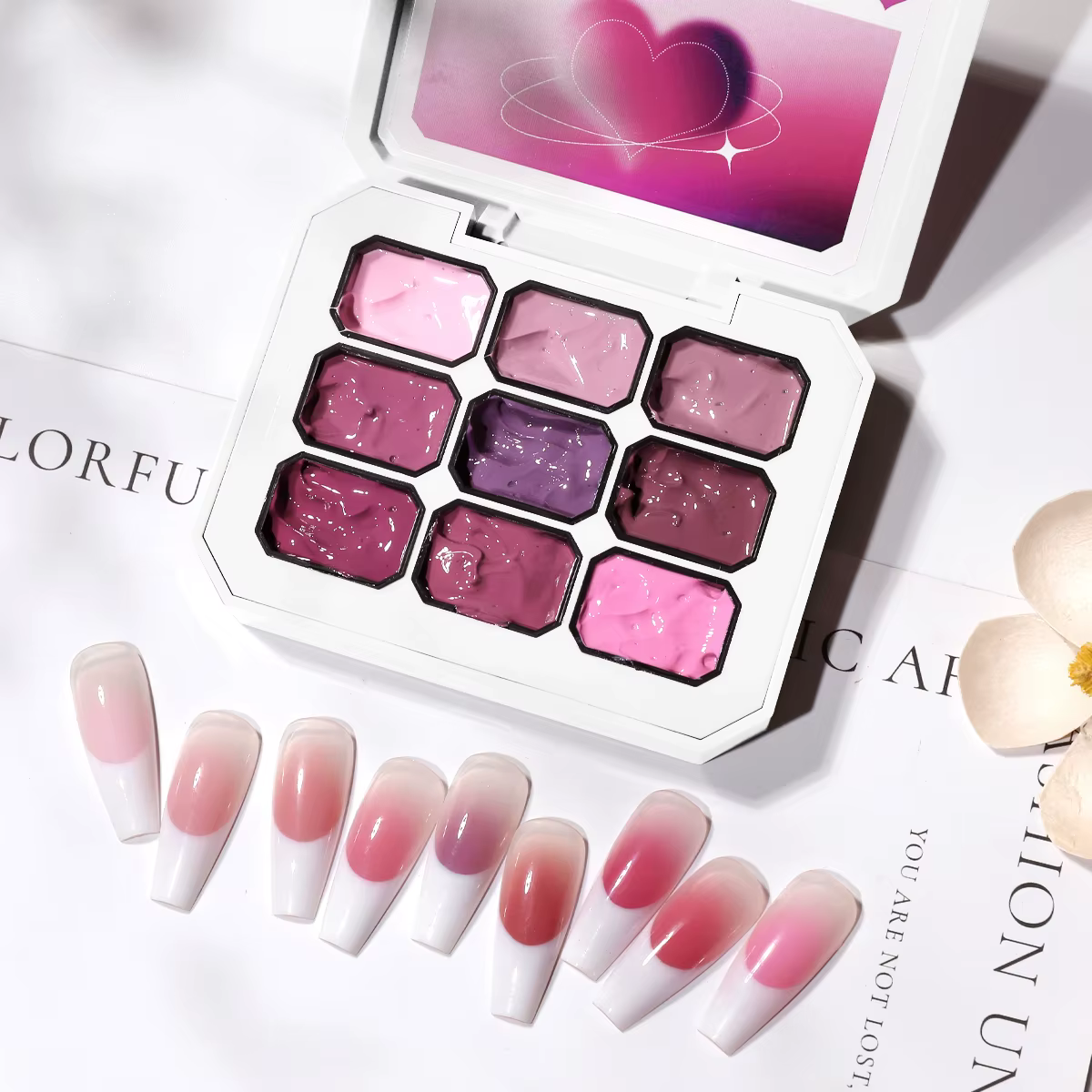1 pièce Gel à ongles semi-solide rose 9 couleurs, gel de modelage à haute saturation, populaire, pou