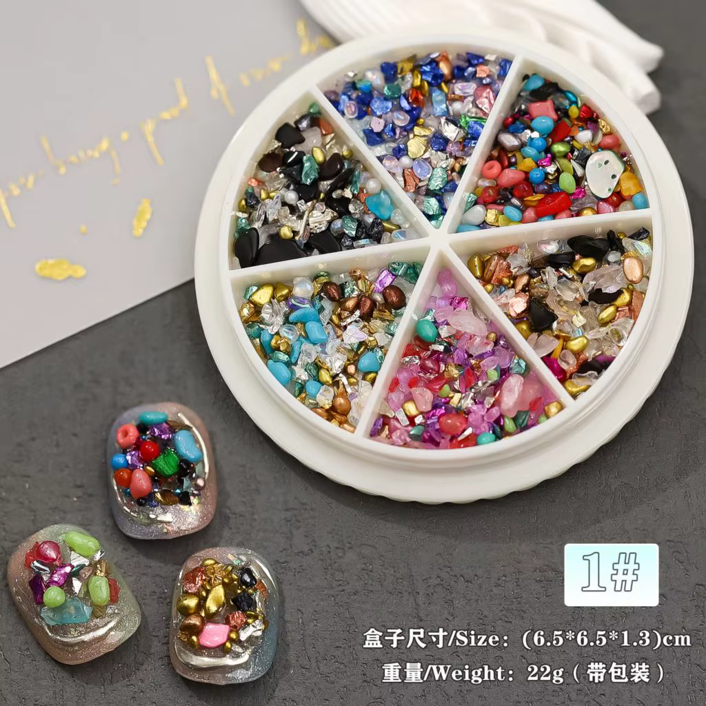 Décoration d'ongles 3D japonaise, accessoires de bijoux, strass, gemmes, pierre de Jade minérale irr