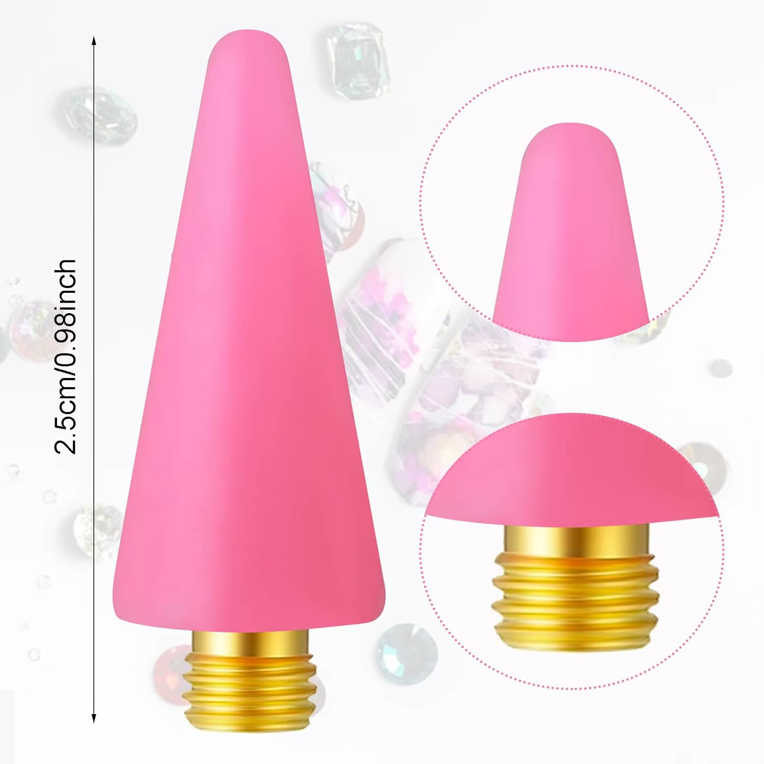 PINCEF-Stylo de pointage pour ongles, 12 pièces, pointe de remplacement, biscuits, outil pour ramass