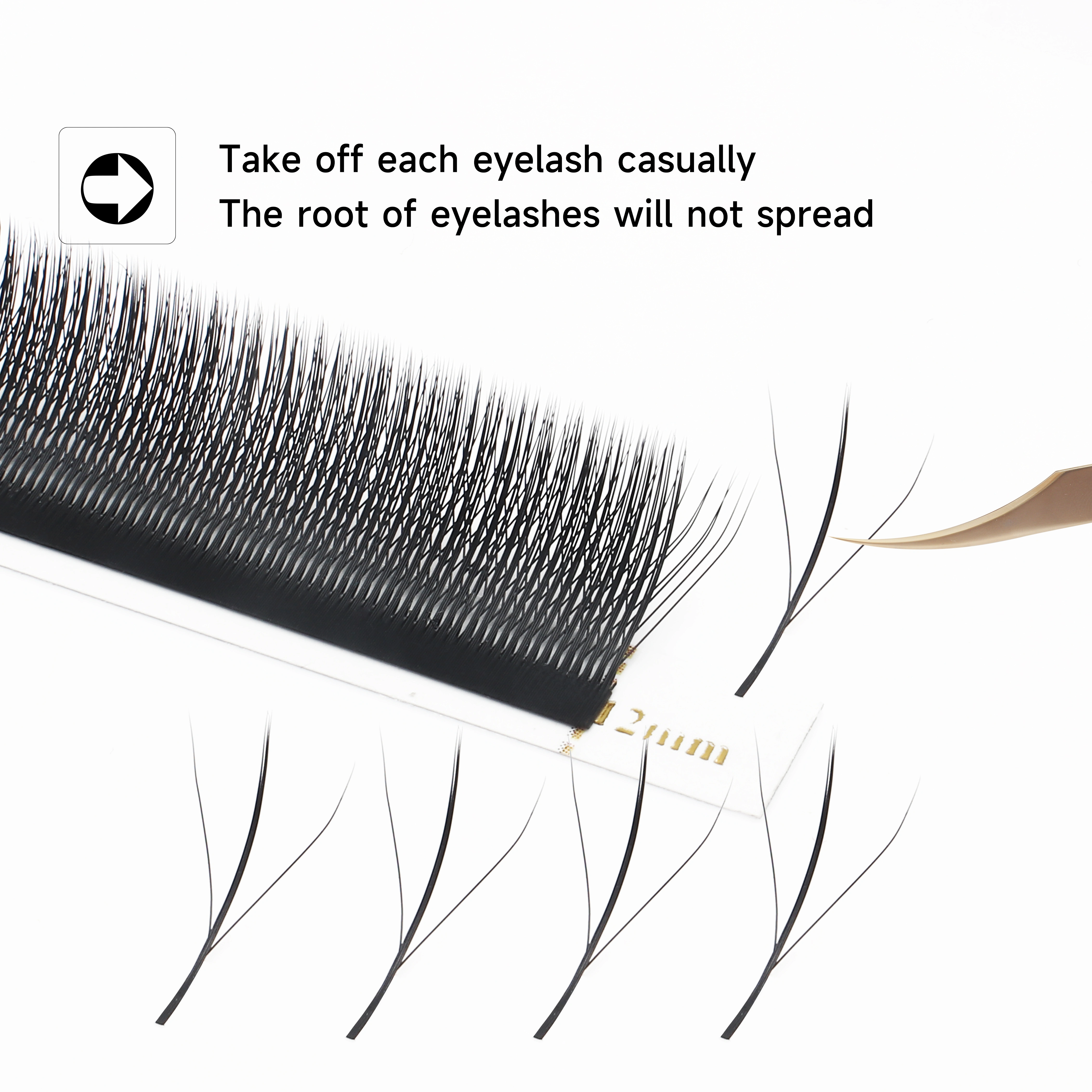 XIUSUZAKI 3D W trois cœurs Triple conseils cils W forme Extensions de cils Blister naturel préfabriq