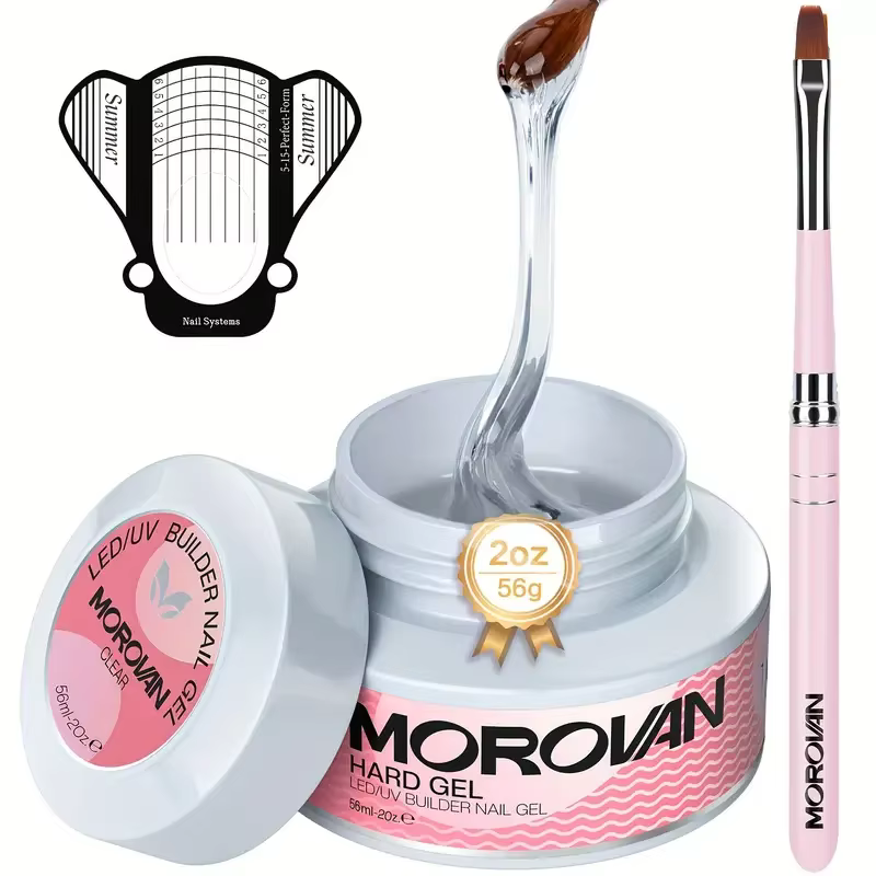 Ensemble de manucure avec formes, LED/UV, gel dur pour extension d'ongles