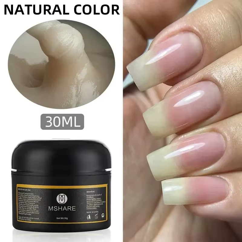 MSHARE 30g aspect naturel Poly ongles acrylique Gel Extensions d'ongles constructeur UV Led Acrylgel