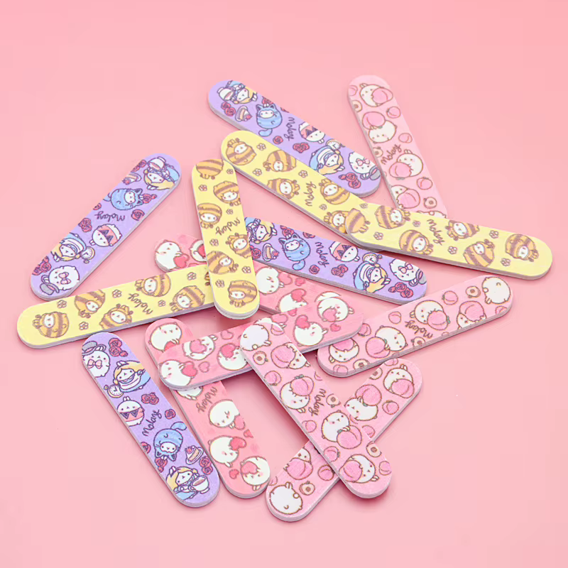 10 pièces par lot,Mini limes à ongles en plastique double face, matériel professionnel, pédicure, ma