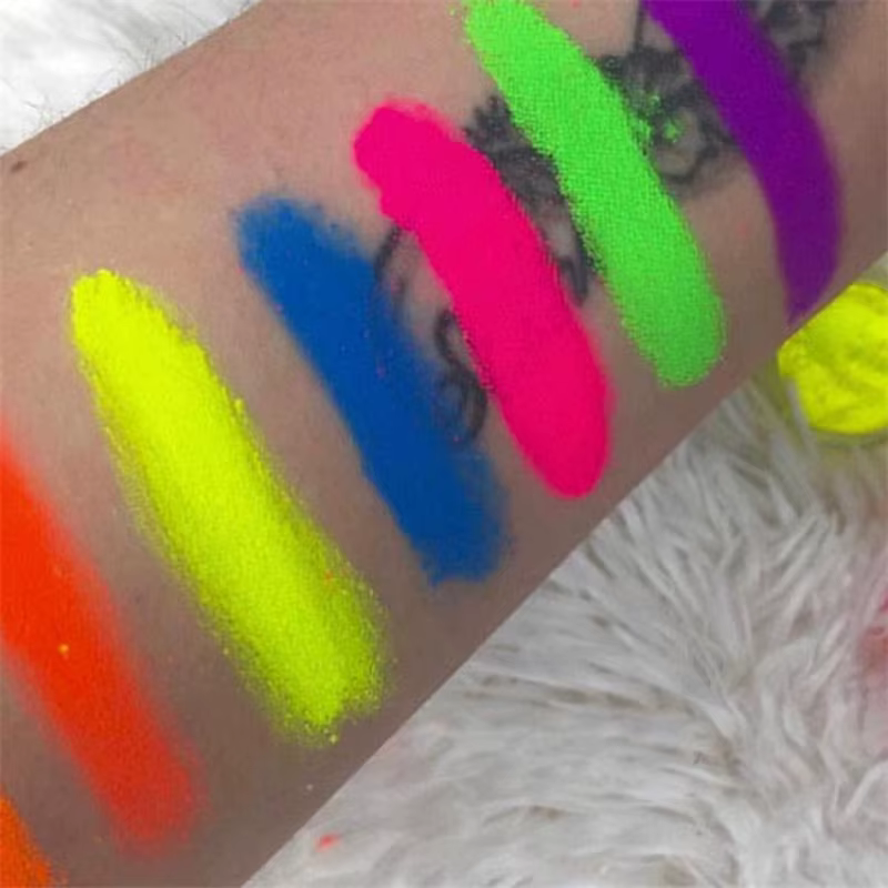 Ensemble de poudre de pigment au phosphore néon des années 2013, 12 pièces, paillettes fluorescentes