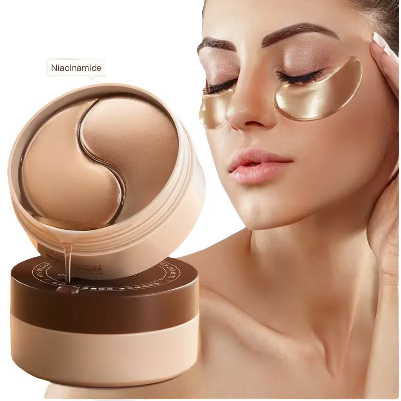 Boîte de 60 masques revitalisants et raffermissants pour les yeux à la caféine et au niacinamide, ri