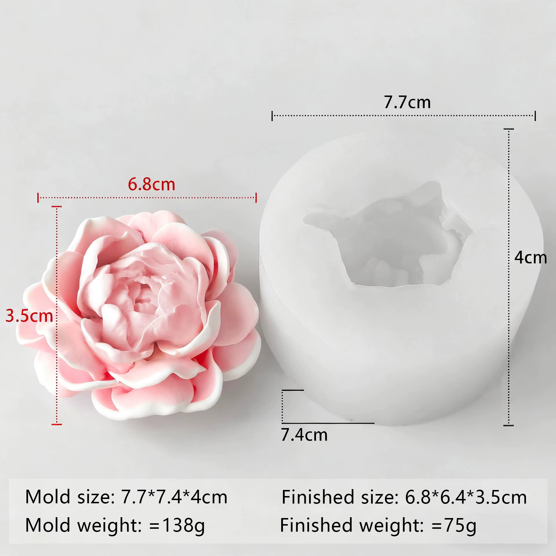 Moule en Silicone fleur de jasmin, bricolage, bougie, cire, savon, plâtre, époxy, artisanat, décorat