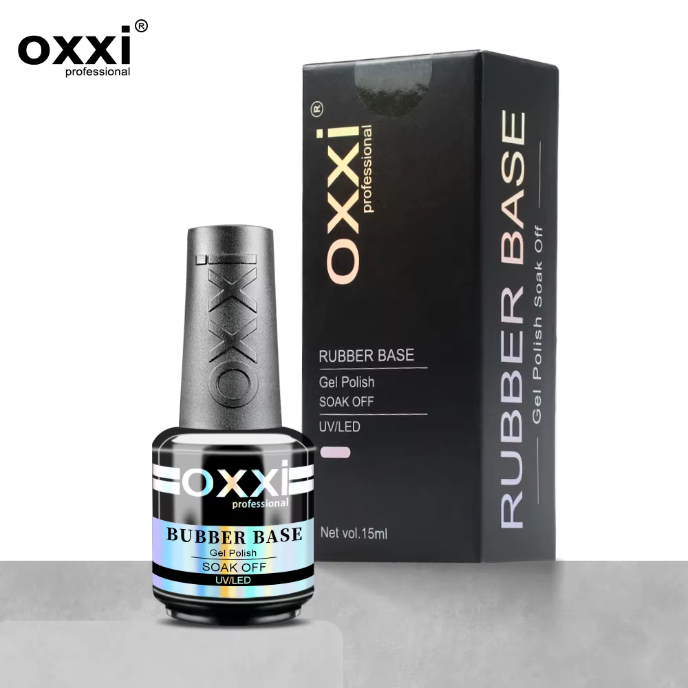 OXXI PROFESSIONAL Gel Base Caoutchouc 15ml Sans TPO ni HEMA, Base Coat pour Ongles Semi-Permanent UV
