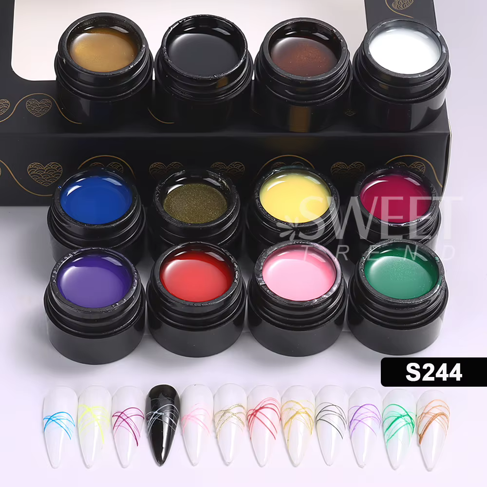 12 pièces 5ml araignée fil Gel vernis à ongles créatif coloré dessin fleur peinture ligne bricolage 