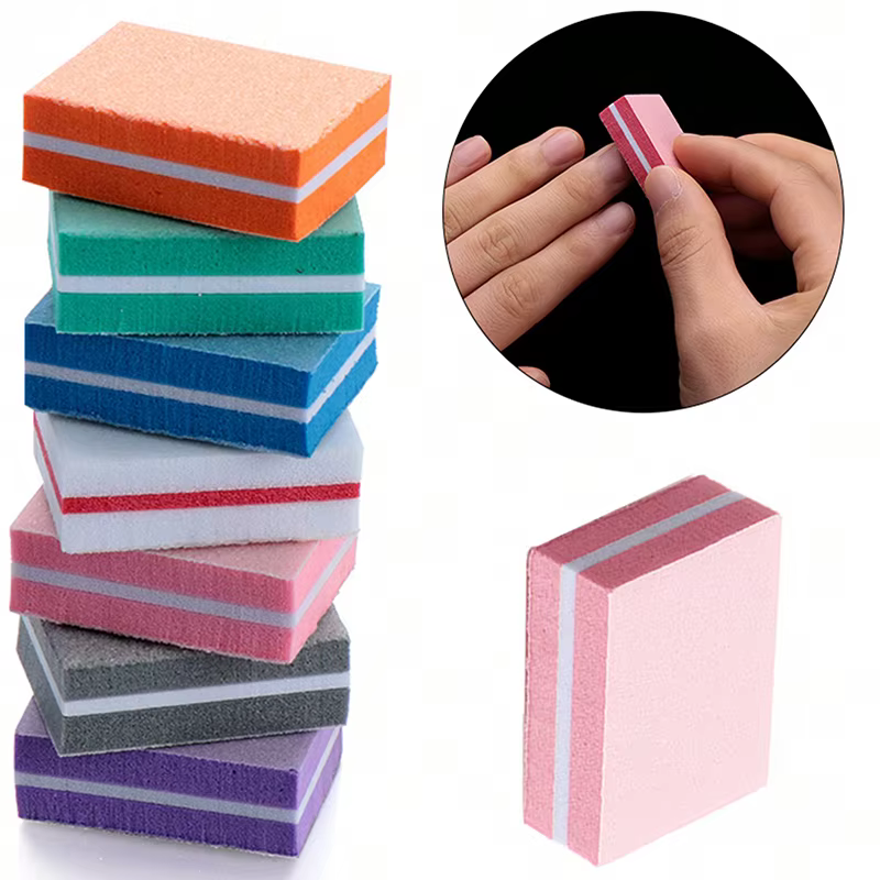 50 pièces professionnel Mini ongles Art tampon fichier 100/180 papier de verre manucure conseils soi