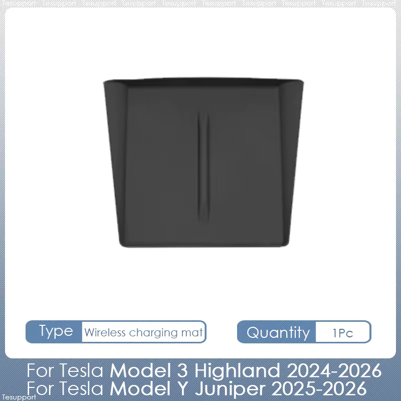 Accessoires pour Tesla Model Y Juniper 2026, tapis de charge sans fil, tapis antidérapants en silico