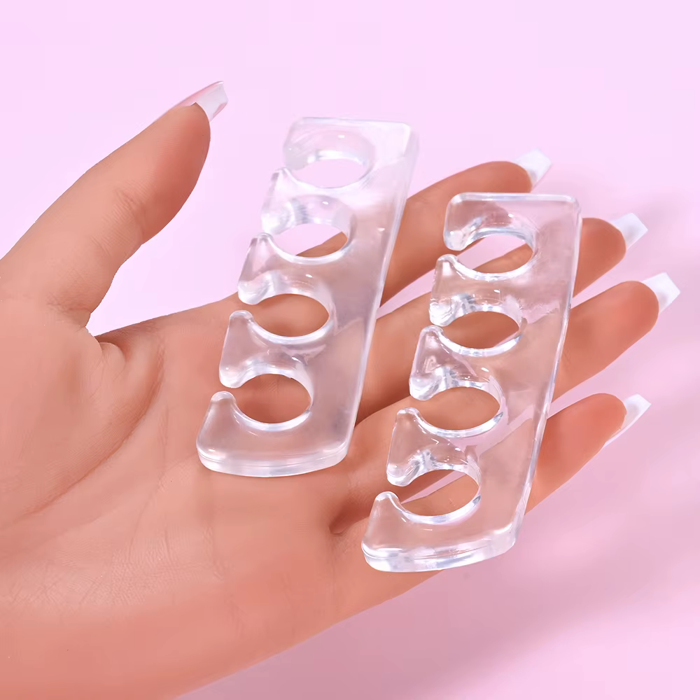 Séparateur de doigts et d'orteils en Silicone souple, 2 pièces (1 paire), 5 couleurs, entretoises fl