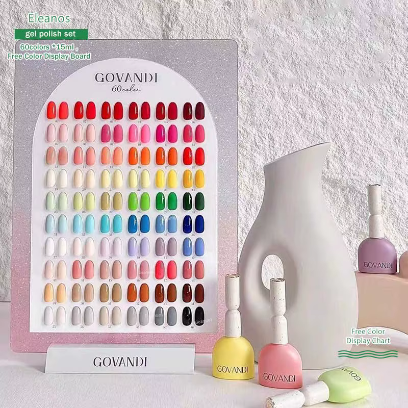 Govandi – Lot de 60 vernis gel macaron style coréen, 15 ml, émail UV pour manucure en salon, vernis 