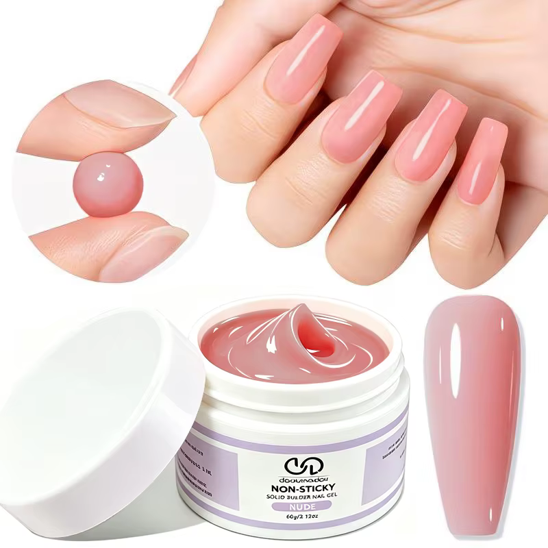Gel de construction solide pour nail art 60ml, gel dur anti-adhésif pour sculpture des ongles, avec 