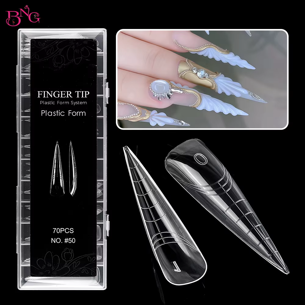 BNG 70/140 pièces griffe de chat ongles incurvés double formes pour Extension acrylique réutilisable
