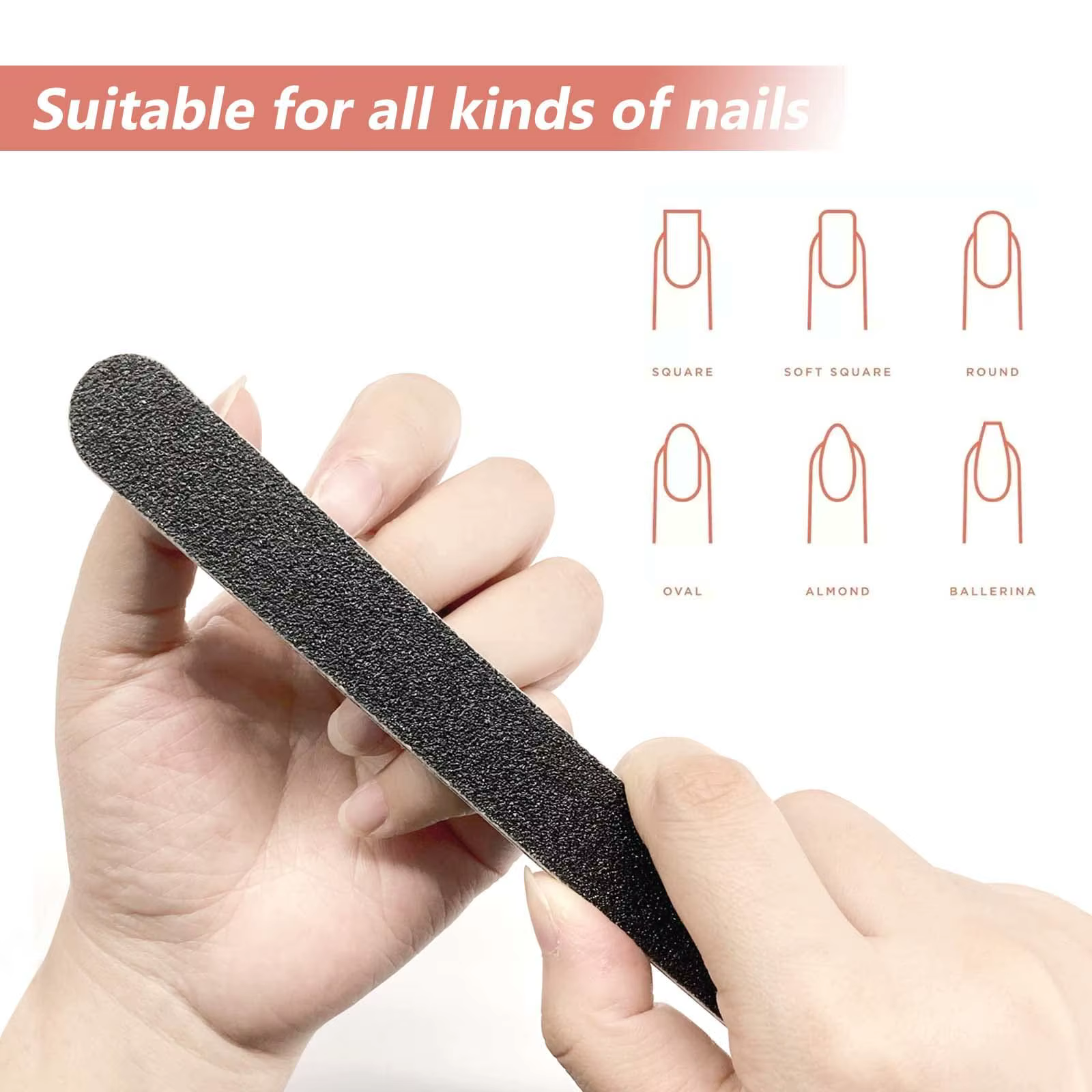 Lime à ongles : lime à ongles professionnelle grain 100/180, manucure réutilisable