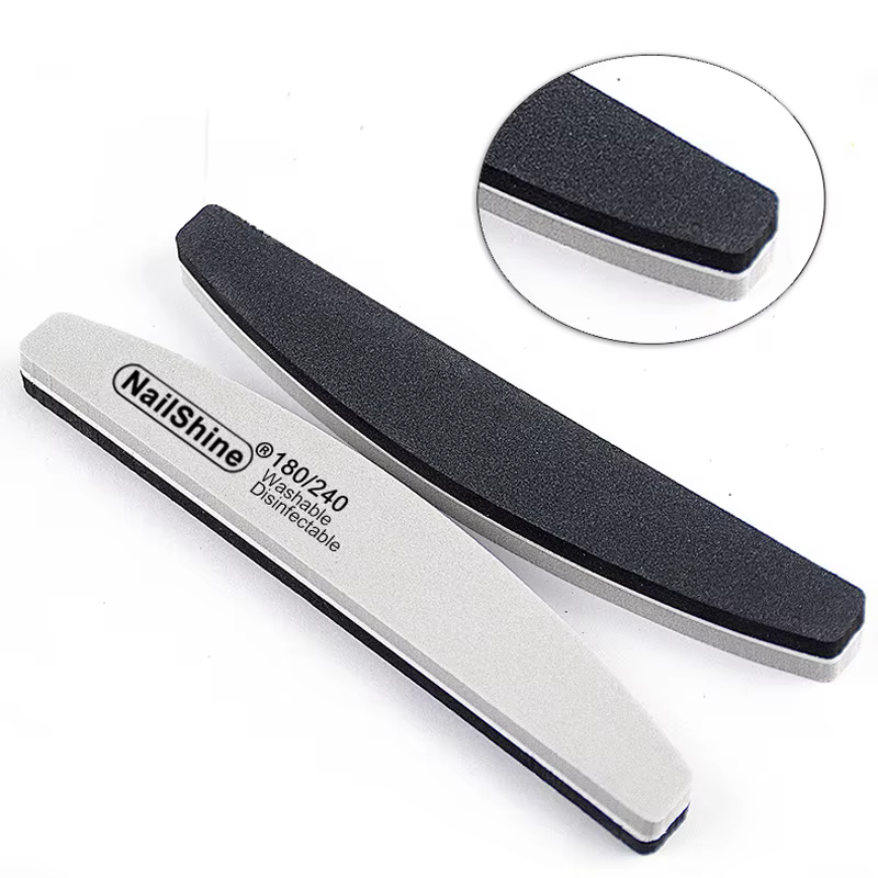 5 pièces éponge bloc lime à ongles 180/240 gris/noir bateau tampon à ongles Gel vernis Lime a Ongle 