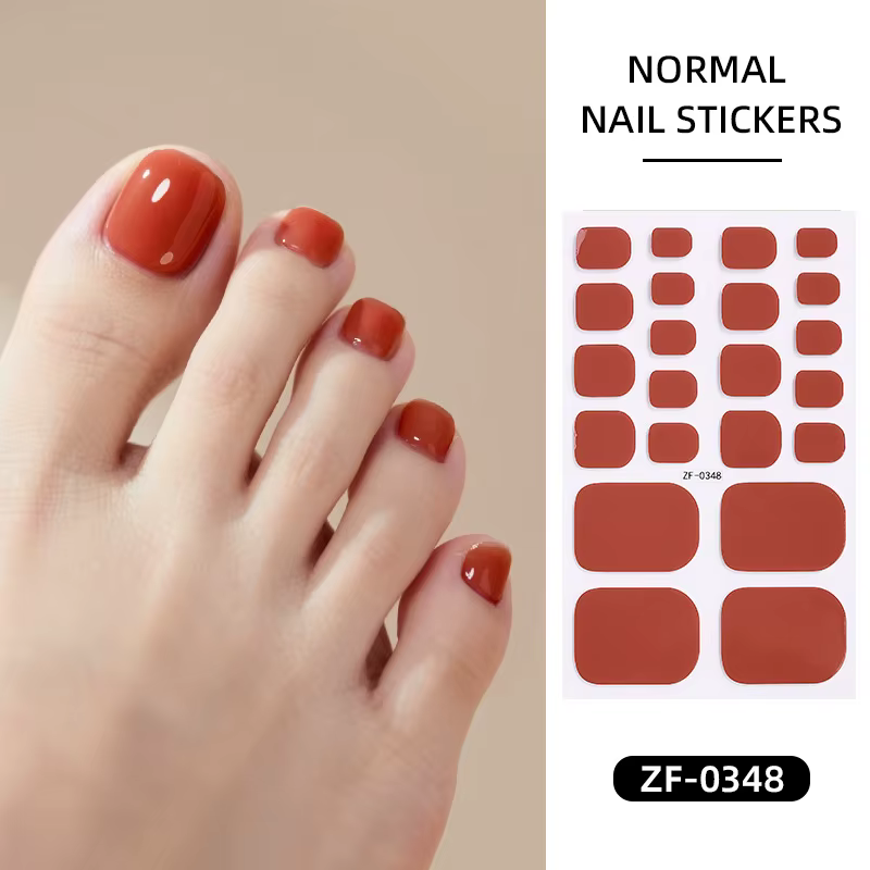Autocollants pour ongles de pieds rose, motif floral estival, sans cuisson, couleur unie, bandes adh