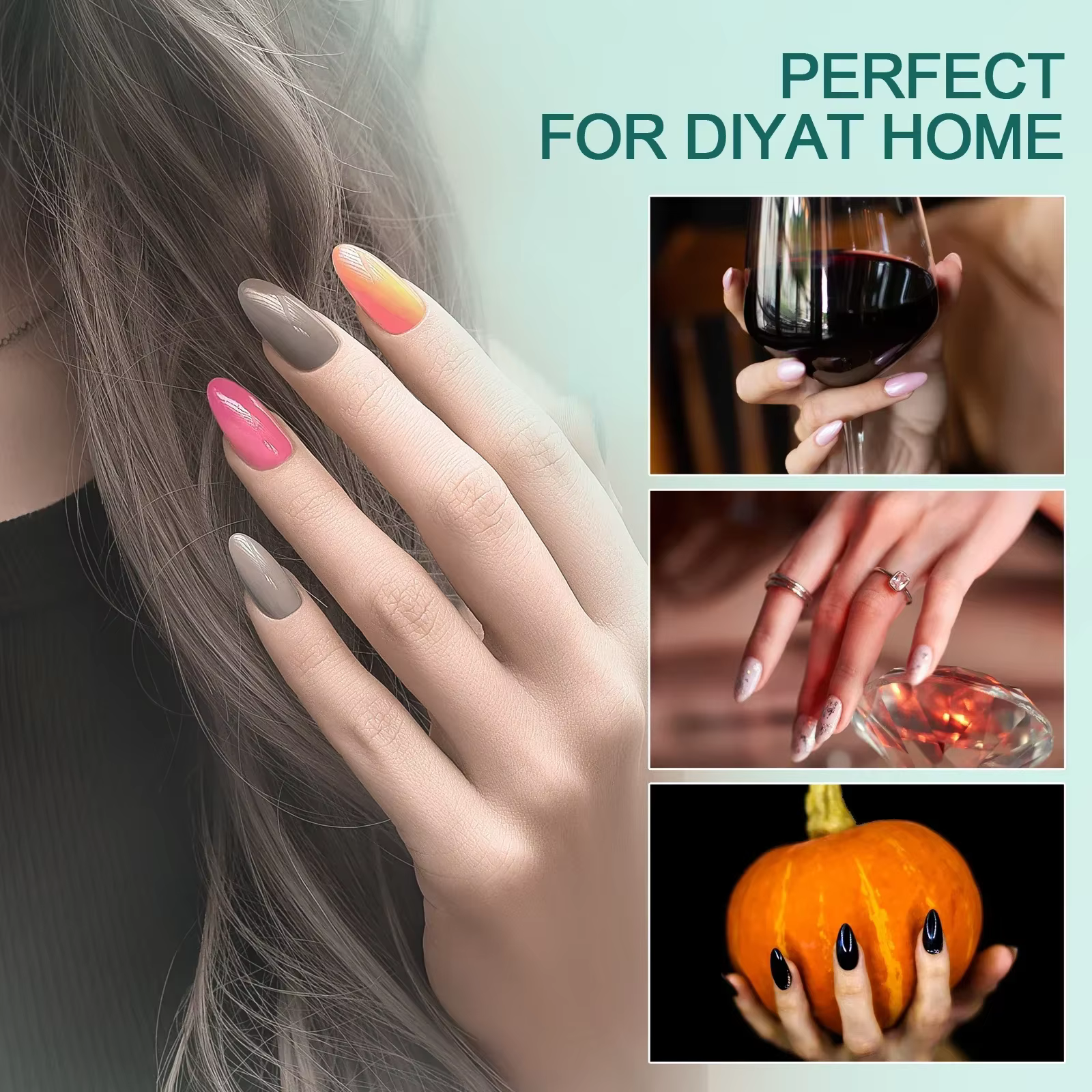 Nailpop-Faux ongles gel X, extensions d'ongles faciles à tremper, forme moyenne et courte, amande/ca