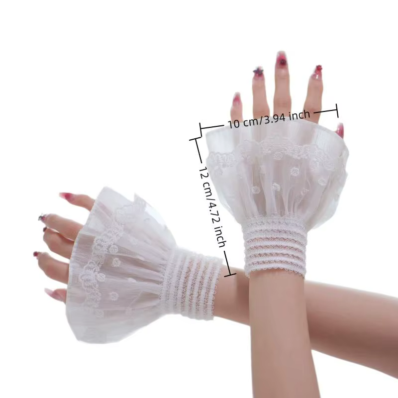 Manucure Photo dentelle, 1 paire, manchettes décoratives, présentation des ongles, manches de haute 