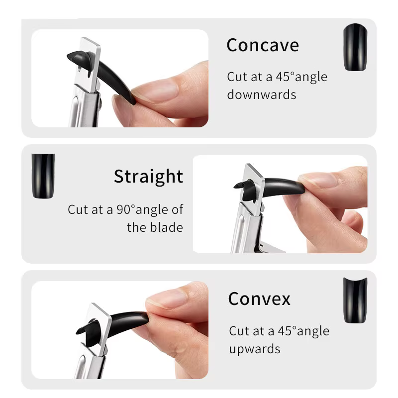 Coupe-ongles Transparent, coupe-bord droit pour ongles en acrylique/pointe, outil de manucure en aci