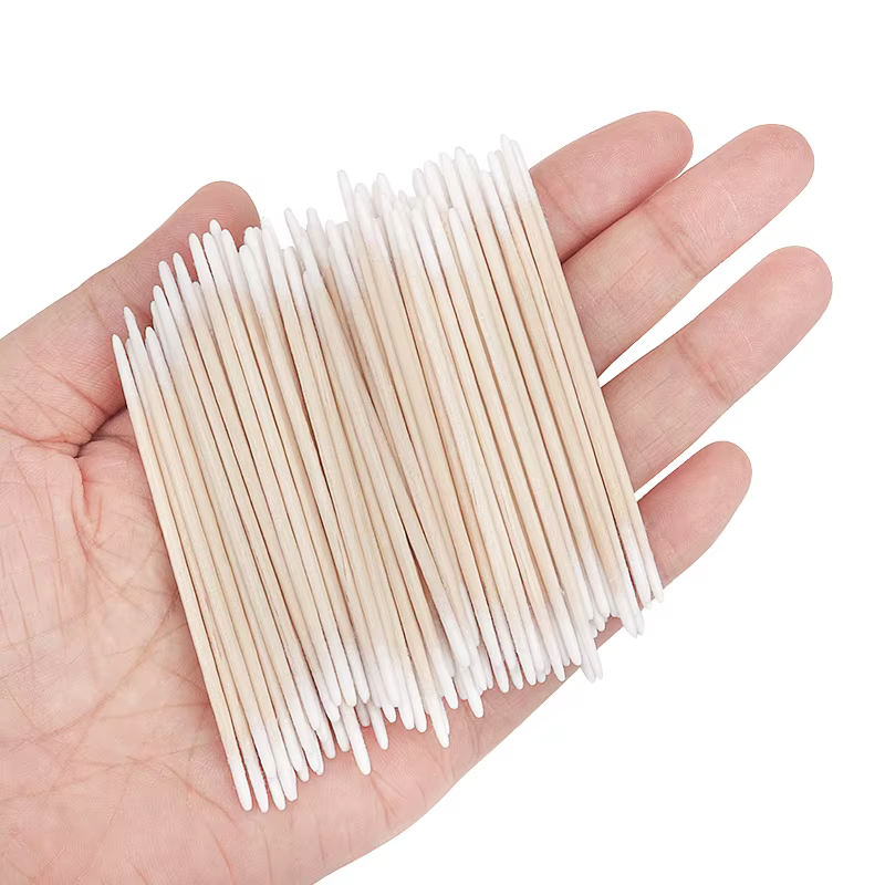 Coton-tige jetable en bois, Ultra-petit, Double extrémité, 100 pièces, Micro brosses, Extension de c