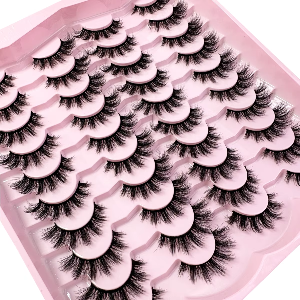 20 paires 5D cils moelleux D Curl cils épais oeil de chat cils doux vaporeux 8D Volume faux cils Ext