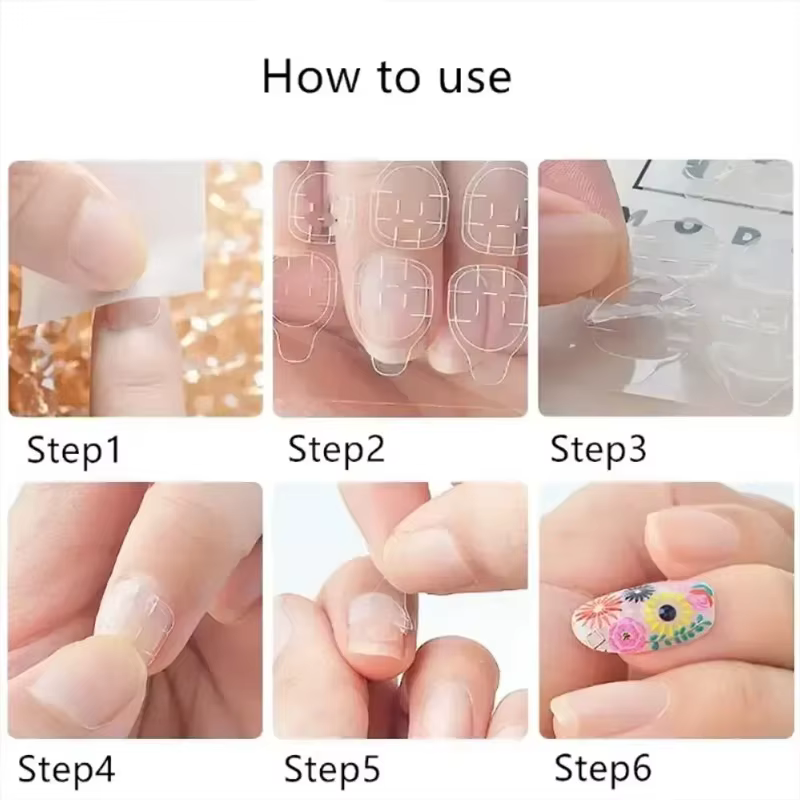 Colle gelée Super collante pour ongles à pression, 12 feuilles/288 pièces, autocollants imperméables