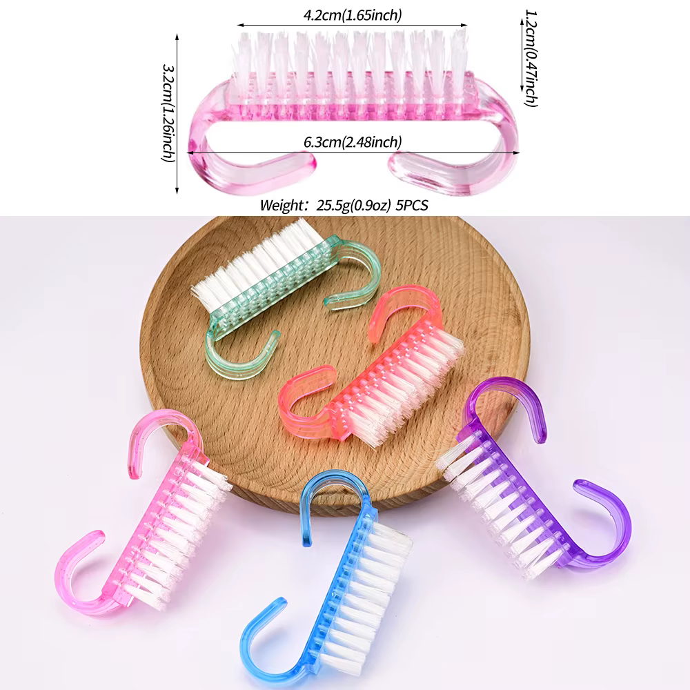 5/10 pièces nettoyeur dur corne brosses à ongles 5 couleurs Nail Art manucure pédicure enlever la po