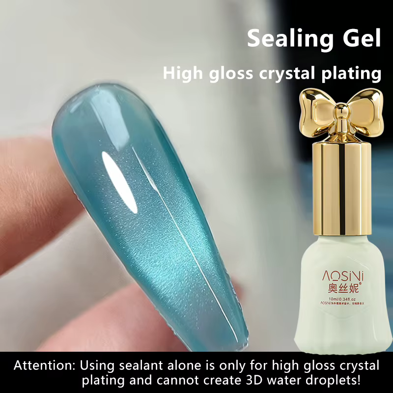 6 Couleurs Nouveau Gel de Finition Effet Gouttes d'Eau pour Ongles, Gel Transparent 3D Effet Goutte 