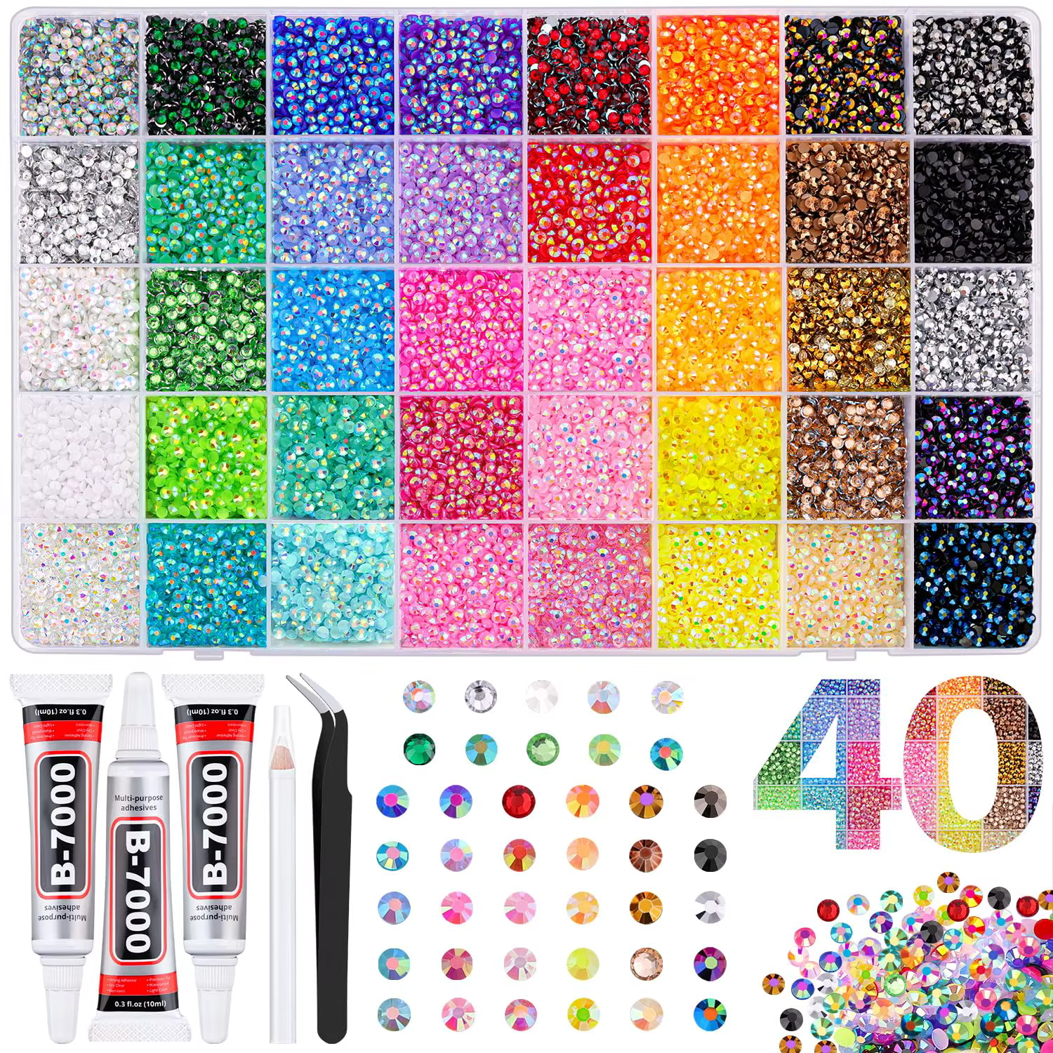 1 boîte de strass semi-circulaires minimalistes brillants et colorés, mini strass en résine à dos pl