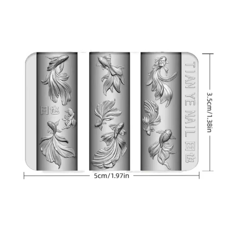 Modèles de sirène d'océan en Silicone souple 3D, boutons Koi de poisson rouge sculptés, moule d'art 