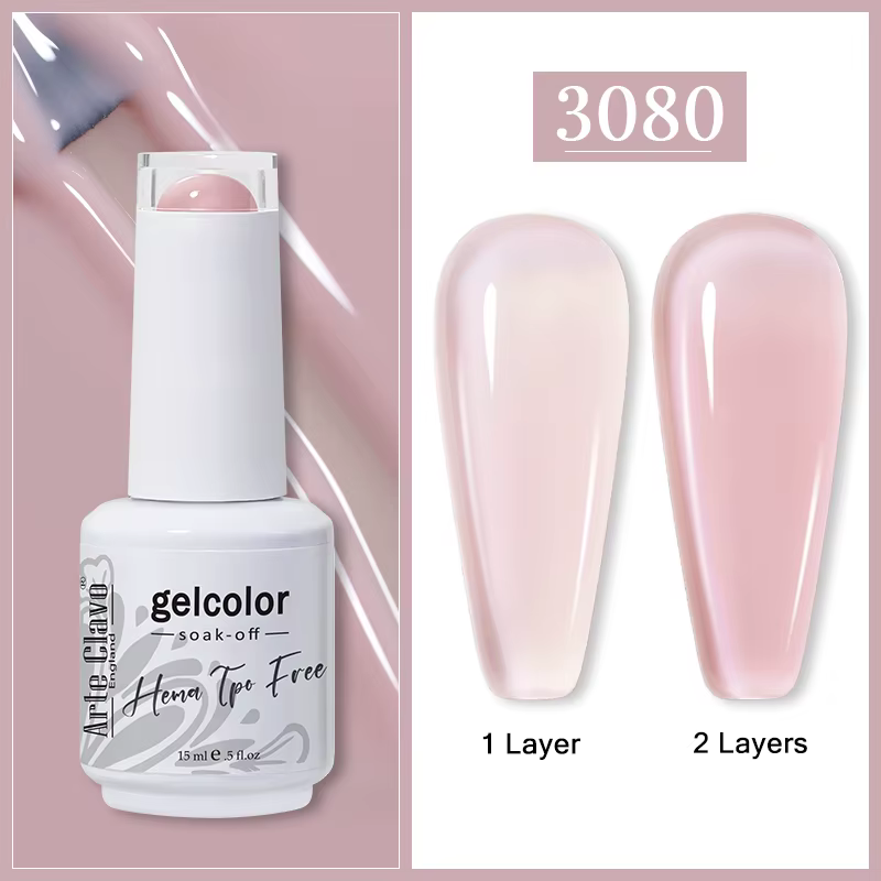 Arte Clavo 15ml Vernis à Ongles Gelée Transparent Rose Glace Été Hybride Semi-Permanent UV Coréen po