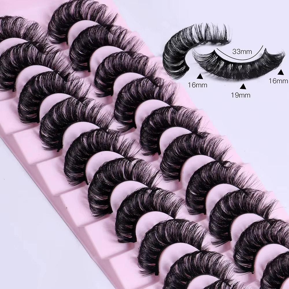 10 paires de cils à bande russe DD Curl cils 3D cils réutilisables moelleux faux cils Extensions rus