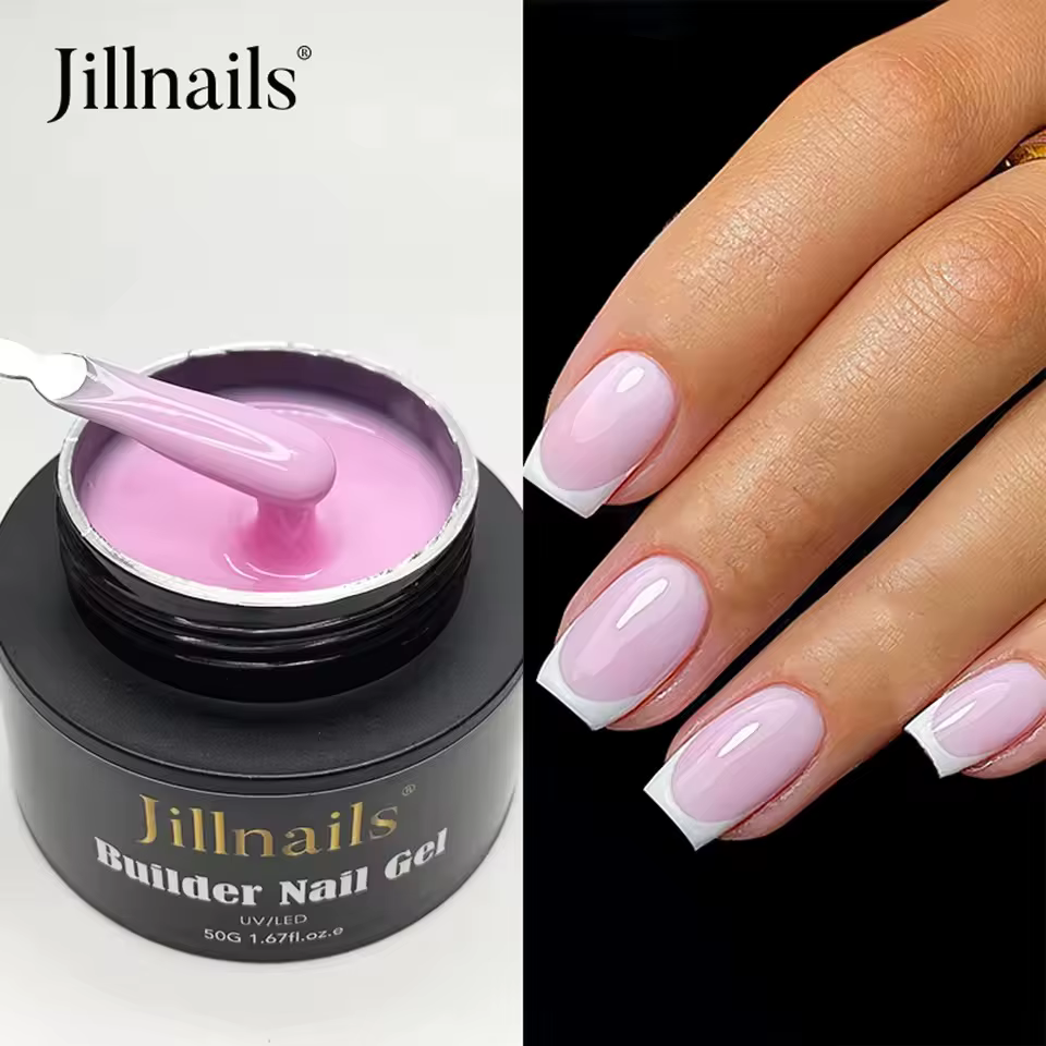 Jillnails 50g Gel moyen auto-nivelant 50ml constructeur de Gel blanc rose laiteux pour la constructi