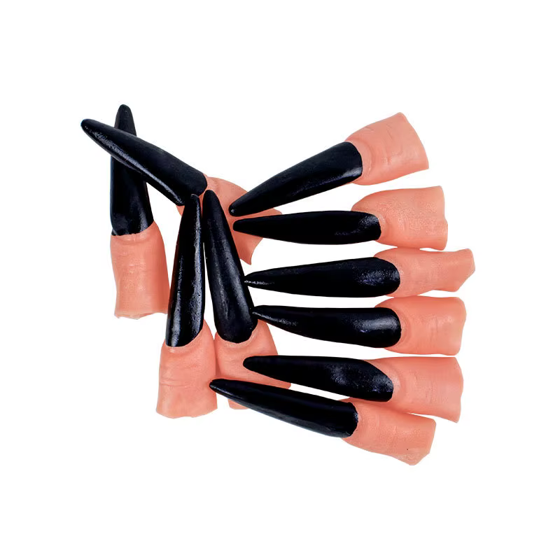 Faux ongles de sorcière, griffes d'ongles d'Halloween, ongles de mascarade, griffes de sorcière effr