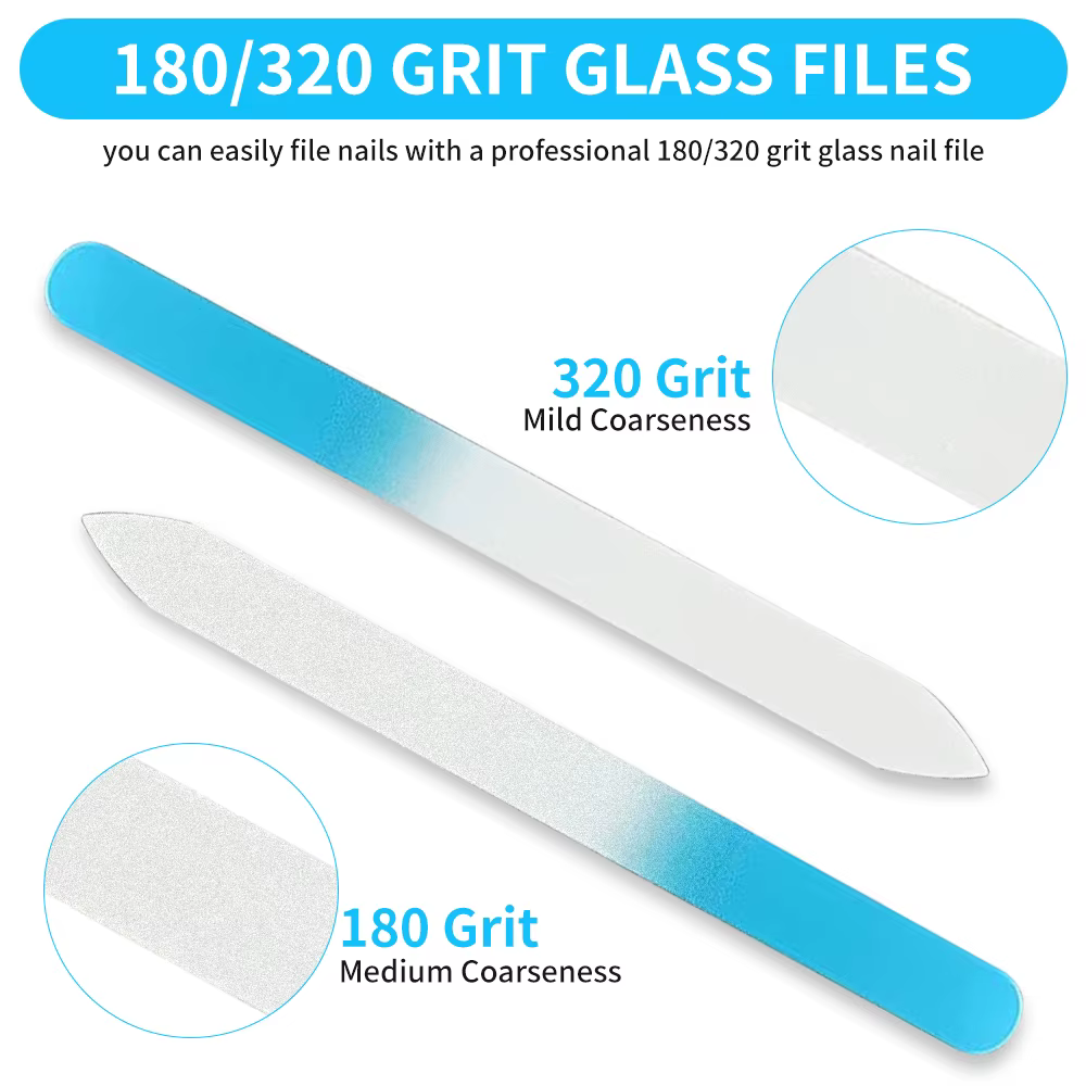 Lime à ongles en verre cristal pour manucure, tampon à ongles, accessoires pour ongles, outils de ma