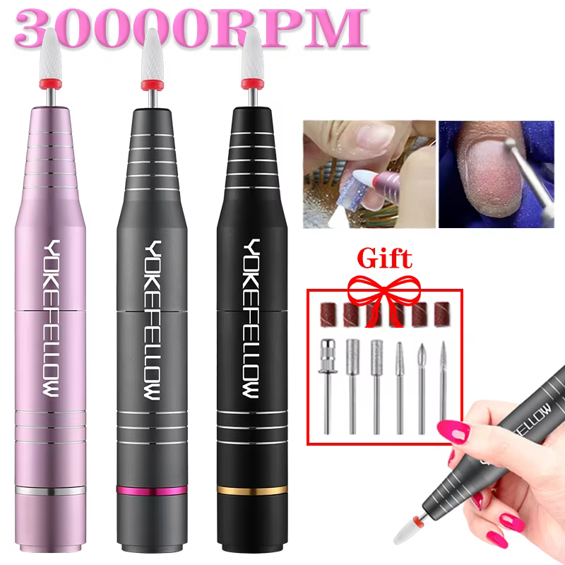 Perceuse à ongles USB 30000 tr/min pour vernis à ongles acrylique fraisage lissage callosités Machin