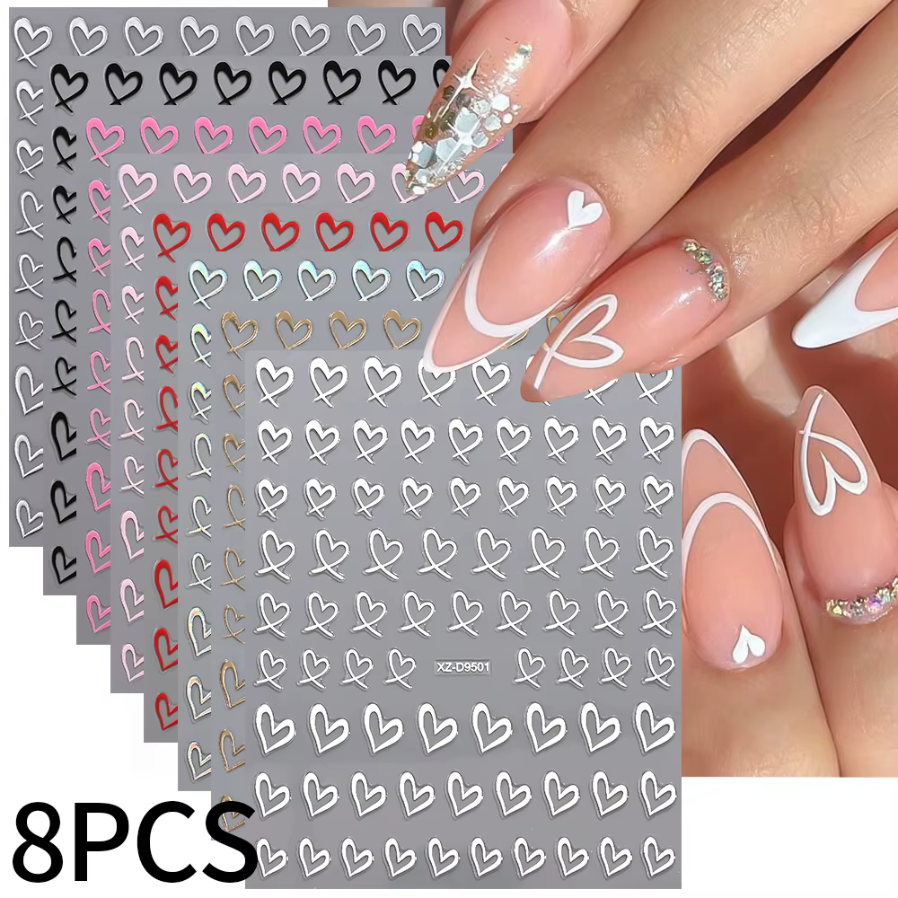 Ensemble d'autocollants étoiles 3D pour Nail Art, décalcomanies or/argent/or Rose, autocollants étoi