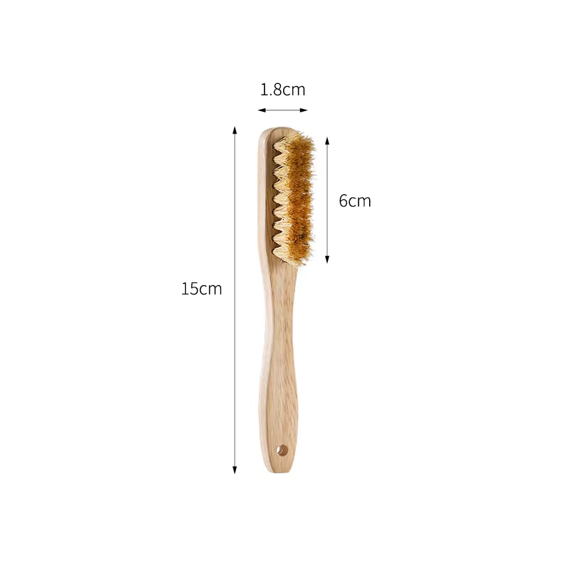 1/3 PIÈCES Petite brosse à ongles en bois massif à long manche et poils de sanglier – Outil de soin 