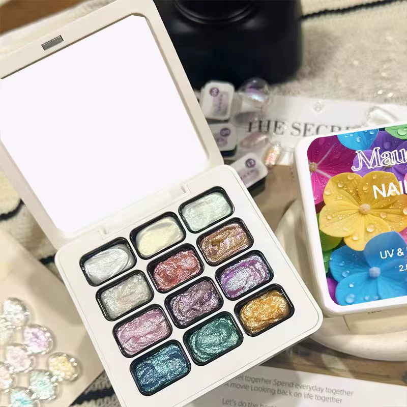 Gel à ongles solide 3D Aurora Fairy Cream 12 couleurs, gel à ongles UV, charme pour nail art DIY, ad