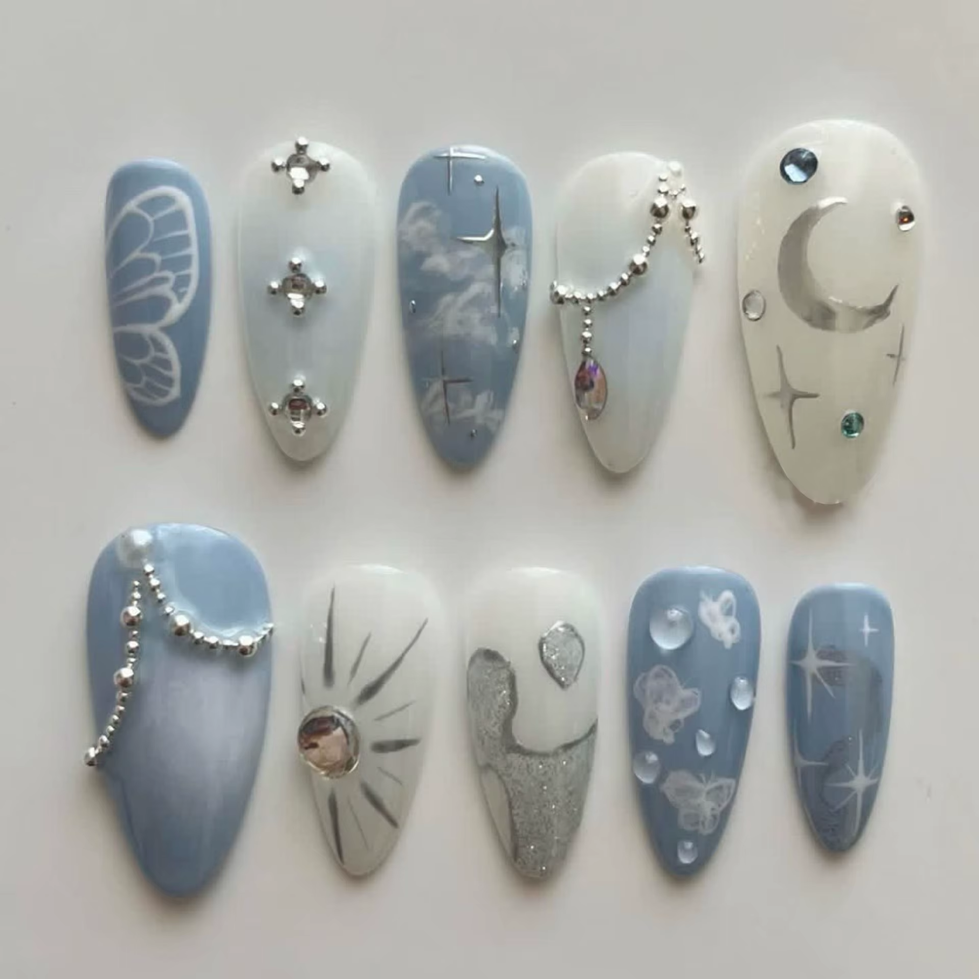 Faux ongles violet foncé, Design diamant 3d, à pression faite à la main, couverture complète, portab
