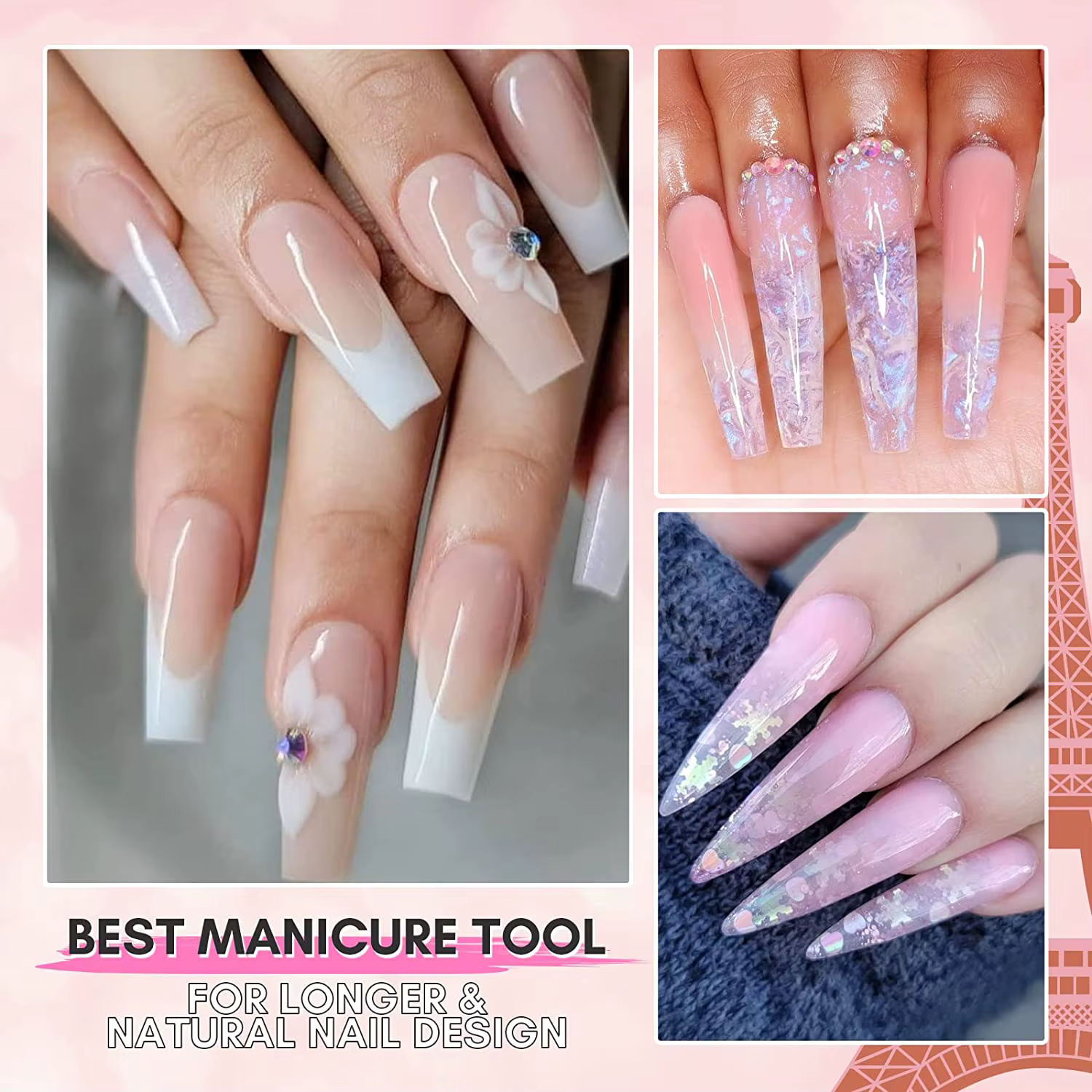 Gel d'extension d'ongles Makartt Poly 50ML Rose Transparent Blanc Bleu Gel Acrylique pour Ongles Des