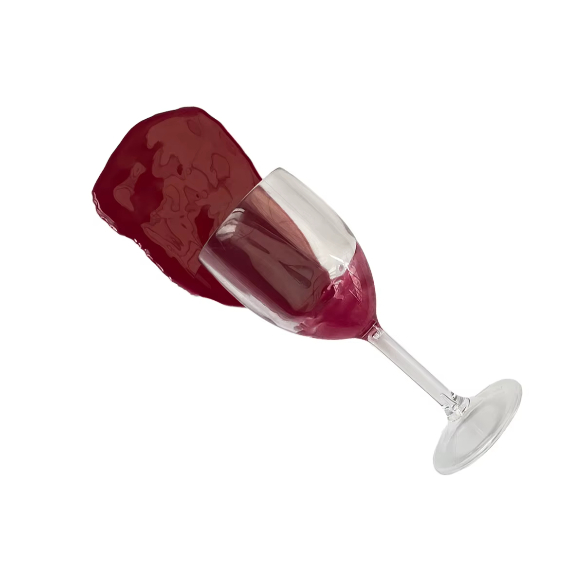 Faux verre à vin rouge réversé réaliste, accessoire de farces, tasse retournée artificielle pour fêt