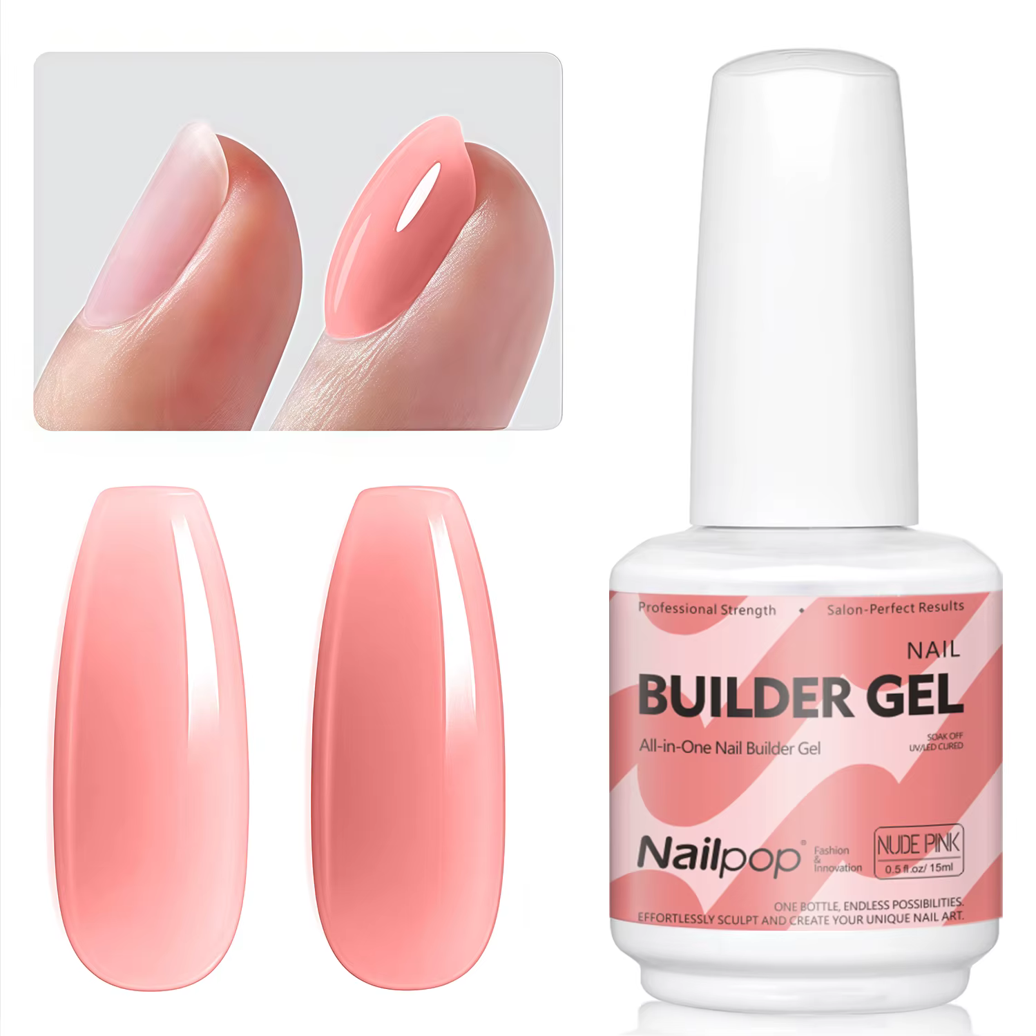 Nailpop 7IN1 constructeur Gel multi fonctionnel 15ml pour la force d'extension des ongles Apex Base