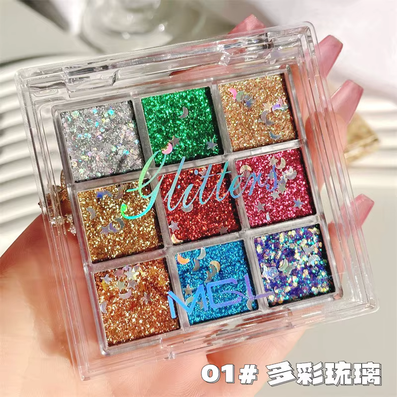 Palette de poudre à frotter solide, 16 grilles, 16 couleurs, pour Nail Art, bricolage, taches dégrad