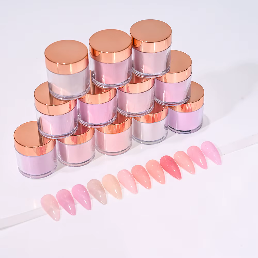 Poudre acrylique pour ongles N64.Art, 10 g/bouteille, pointes en polymère, extension rose nude, trem